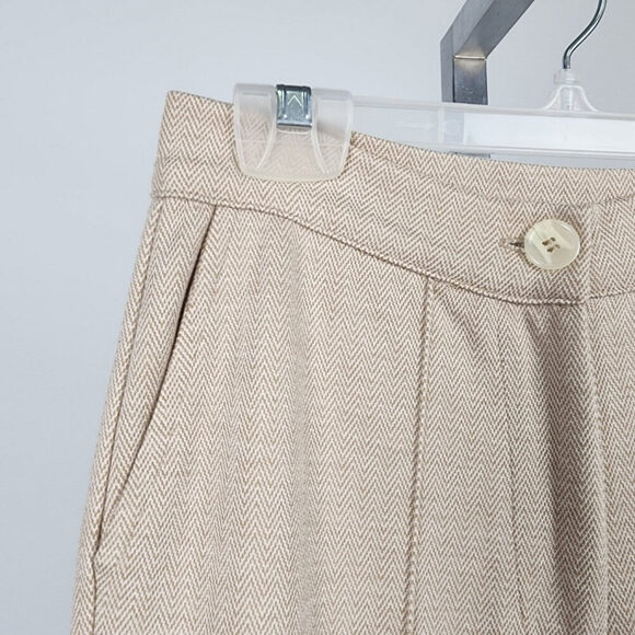 Cotton Club Cream Pleated Wide Leg Pants Size XS - Picture 3 of 9